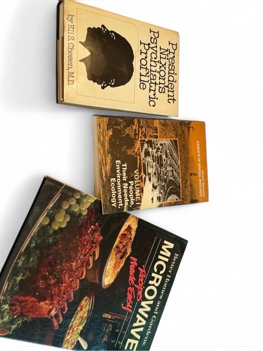 Vintage Book Lot: President Nixons Psychiatric Profile,Social Biology,Cook Book